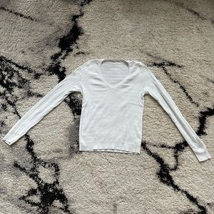 Vintage cotton v neck sweater long sleeve